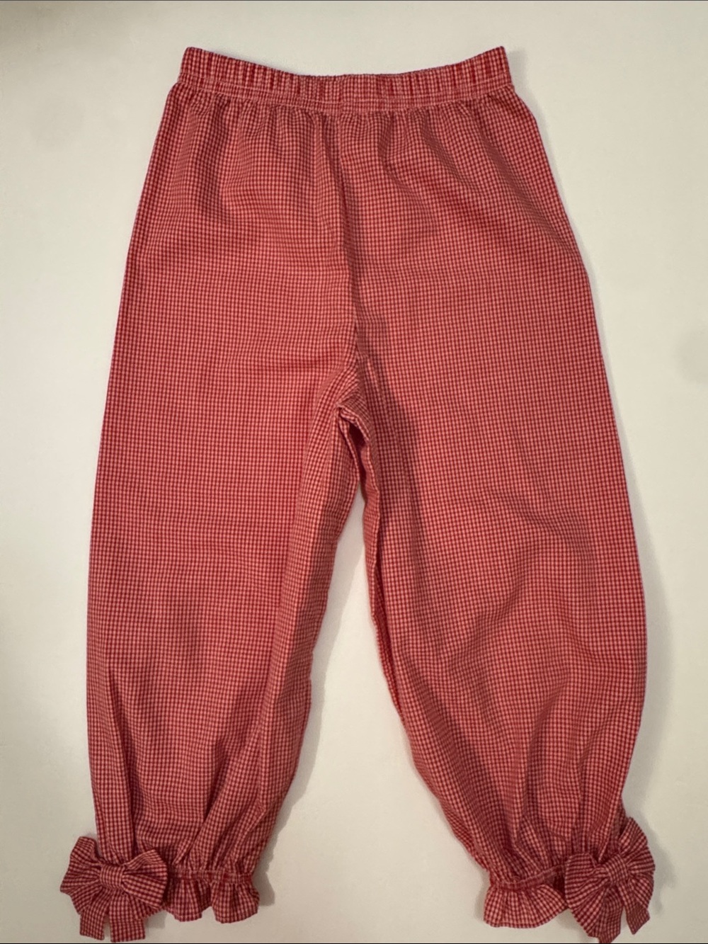 Zuccini Kids Noelle Side Bow Red Mini Gingham Pants - 4T